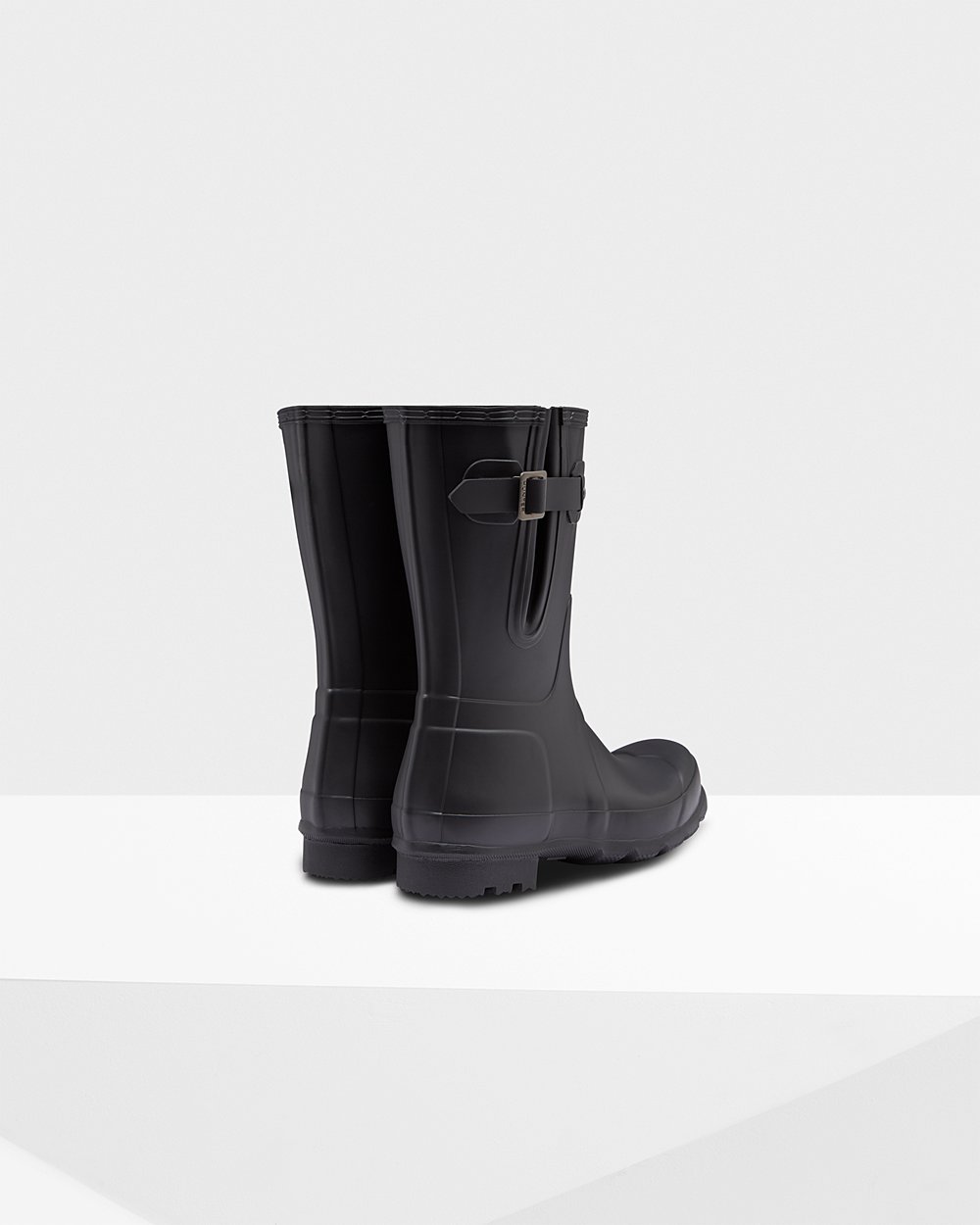 Hunter Original Side Adjustable Short Rain Boots - Sale Online Mens Black - ZFSHUX271